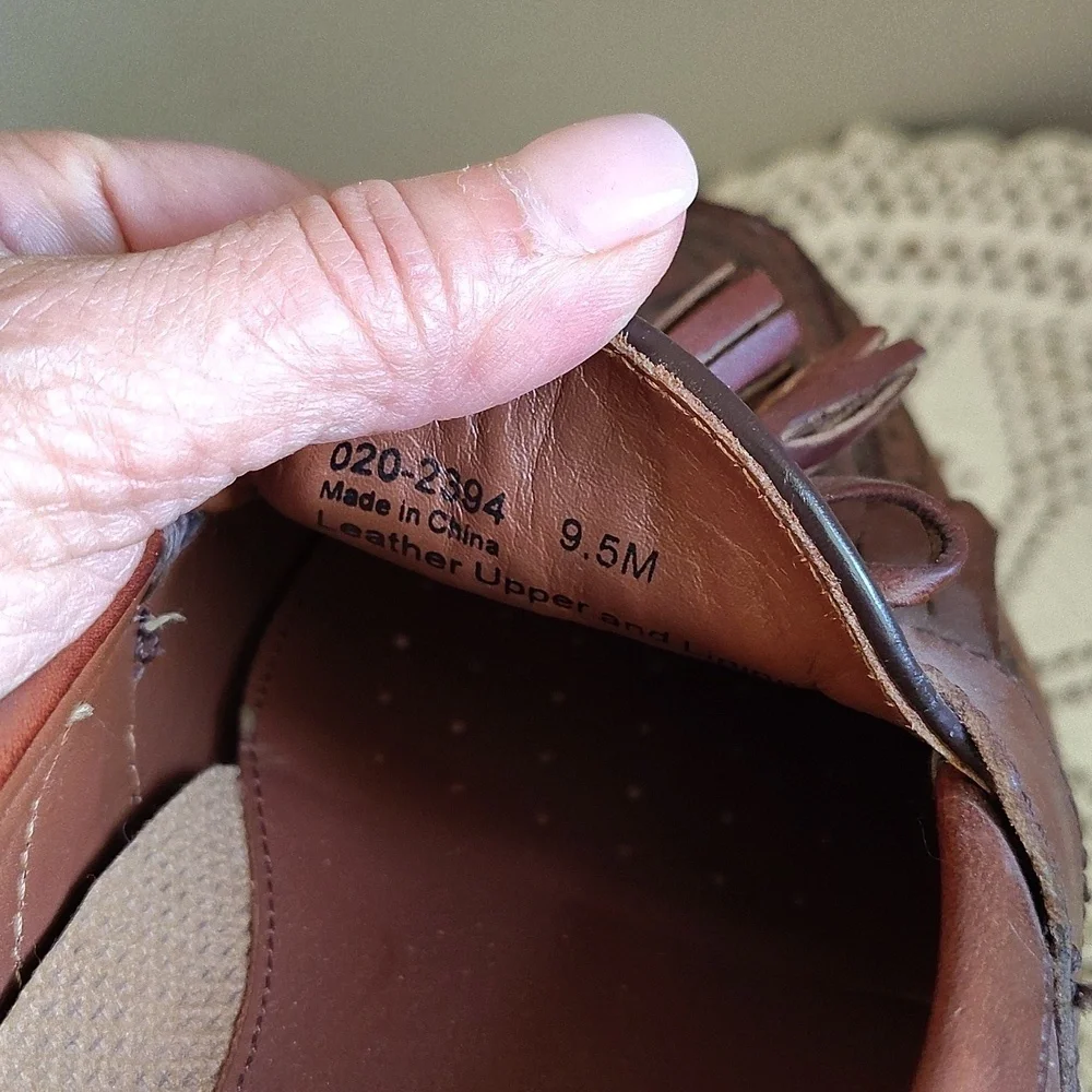 Johnston & Murphy Mens Slip On Brown Loafer Size 9.5 Weave Toe